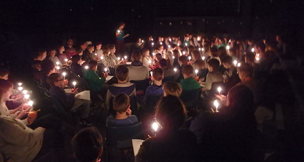 Boraders enjoy a Christingle Service for chapel this weekend