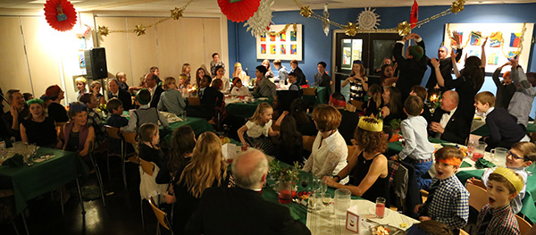Boarders' Christmas Feast singing the 12 Days of Christmas with actions!