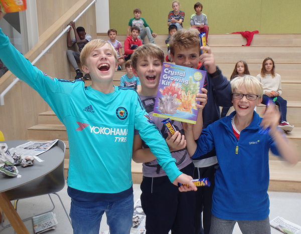 The winners of the treasure hunt