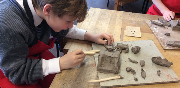 Year 4 modelling clay ready for vacuum forming plastic