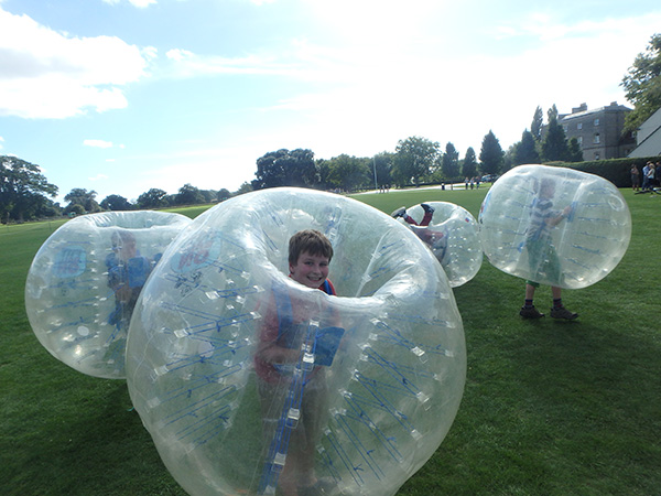 Rolling around in the Zorb suits