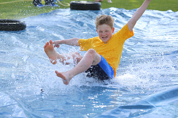 Fun on the waterslide