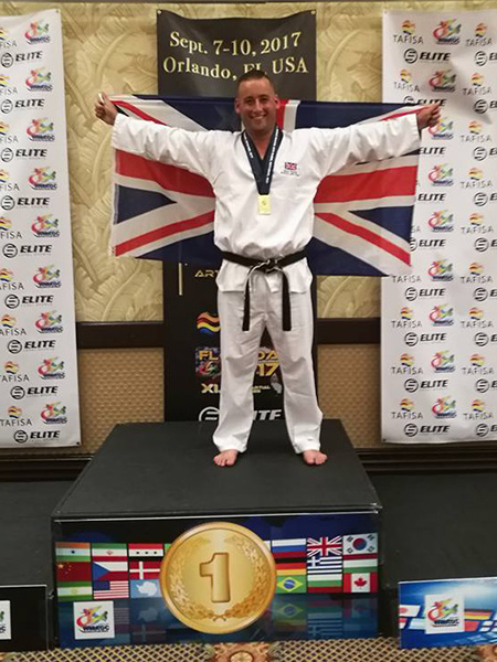 Sensei Peter Pawbert representing Team GB at the WMAG in Florida
