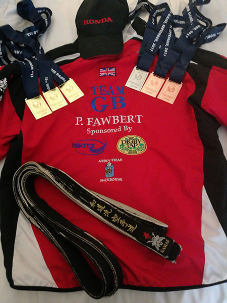 Sensei Peter Fawbert's medals from the 2017 World Martial Arts Games (WMAG) in Florida