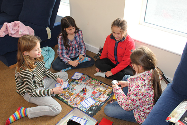 Playing board games in the common room