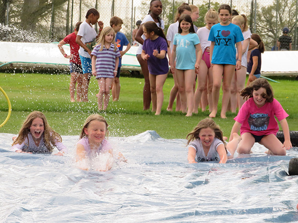 Slippery times on the water slide