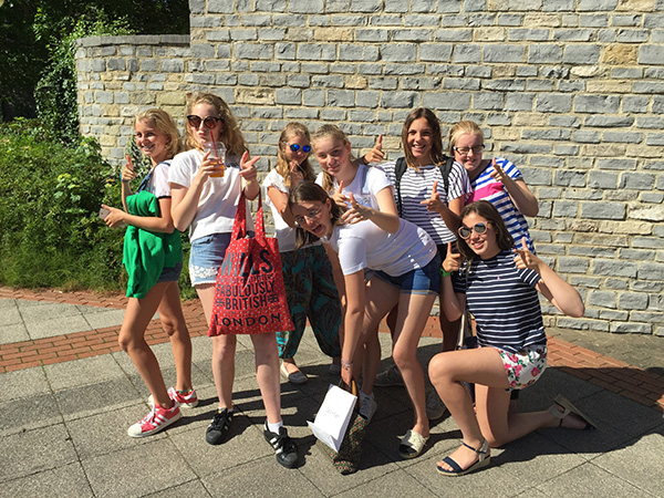 Year 8 Hazlegrove girl boarders enjoy some retail therapy at Clarks' Village in Street